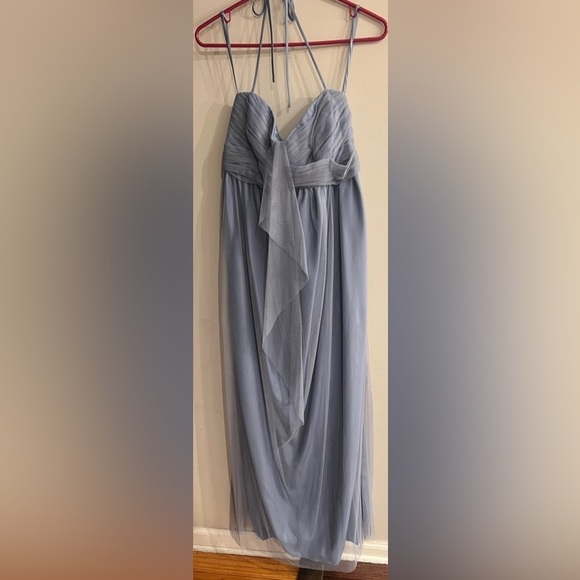 Amsale Blue Pleated Strapless Gown for Weddings - Picture 2 of 5